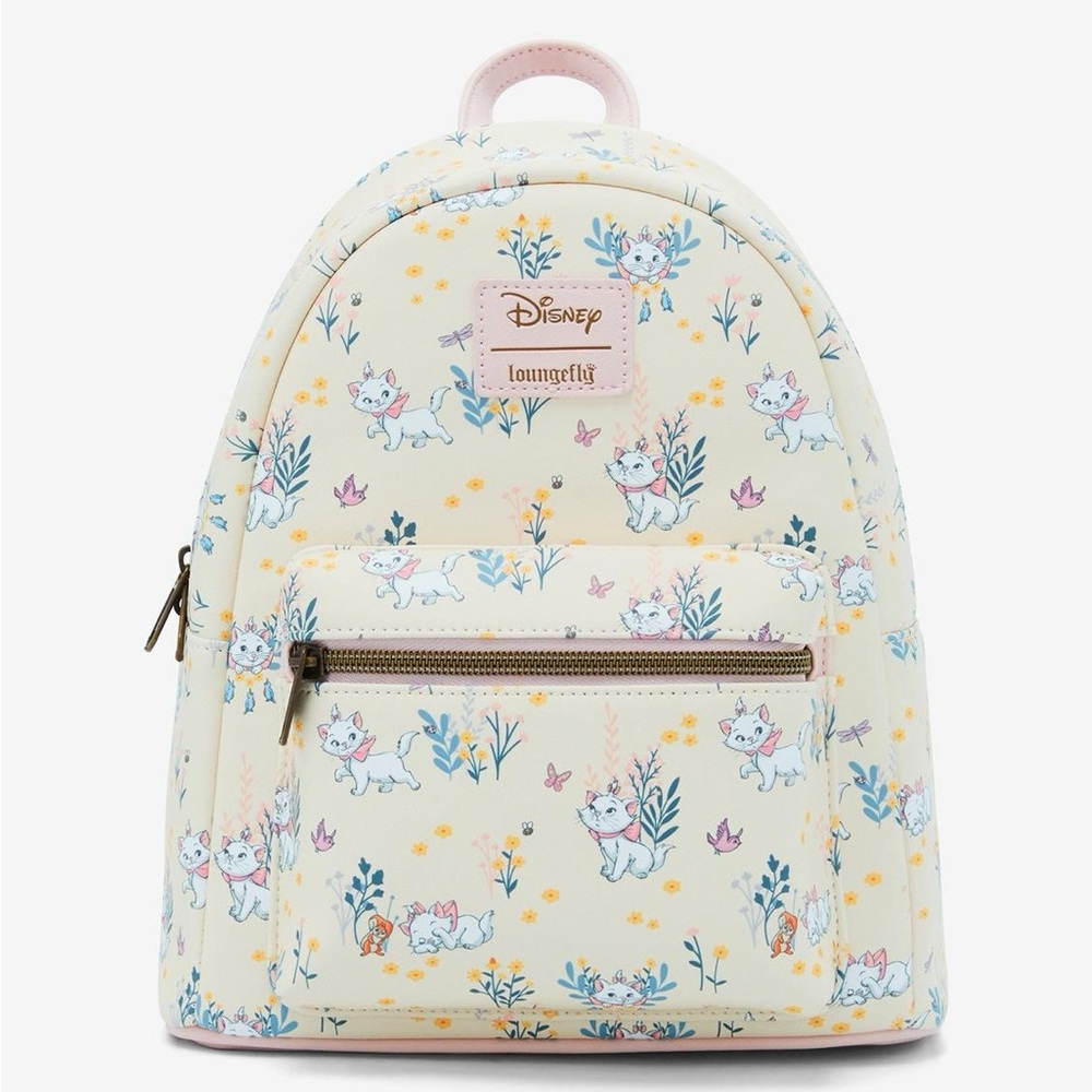 Loungefly Marie Aristocats backpack pink and flowers